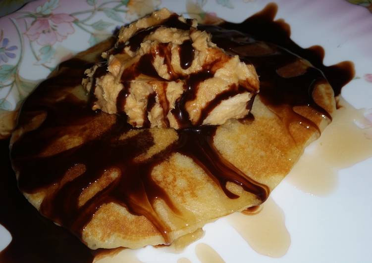 Easy Way to Cook Appetizing FS Mascarpone Peanut Butter Choc Pancake