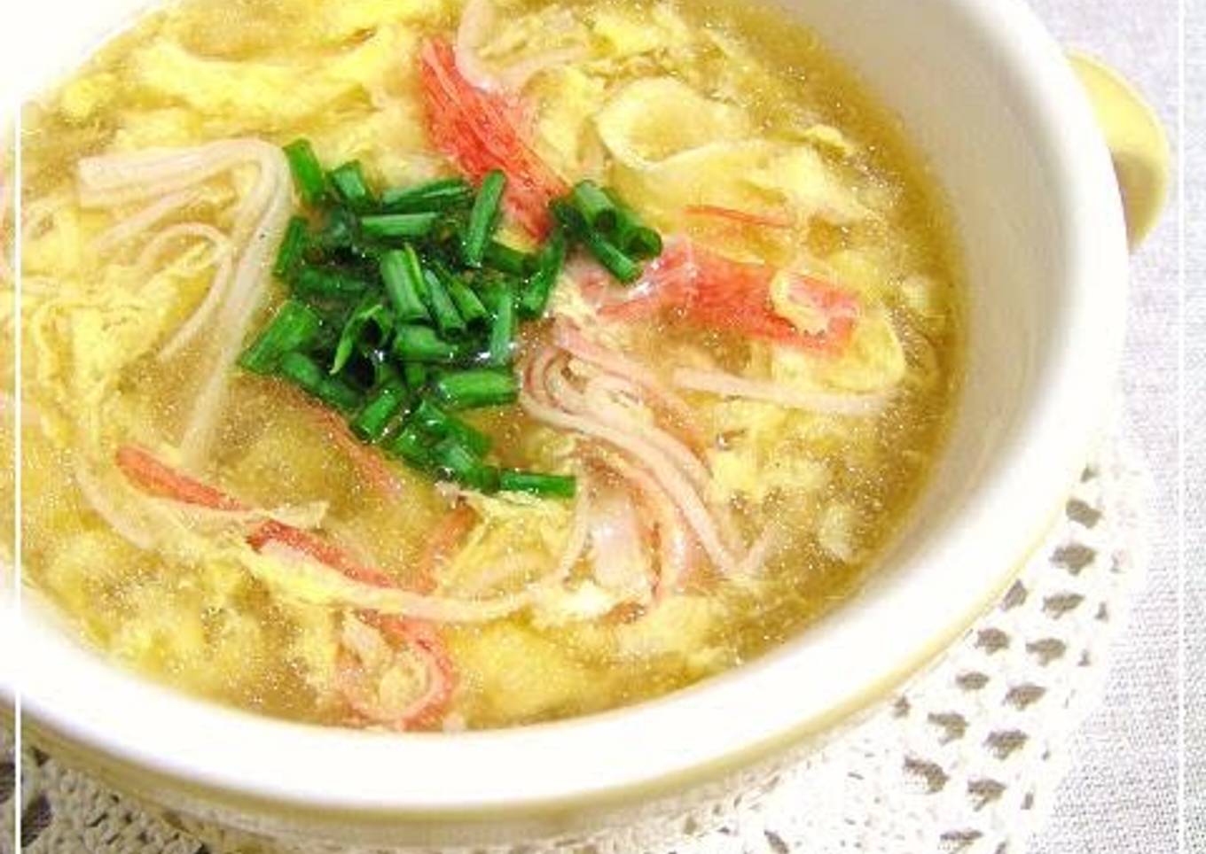 Just Like Kanitama (Japanese-Style Crab Omelette) Fluffy Egg Drop Soup