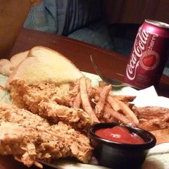 A picture of Baked crunchy chicken strips.