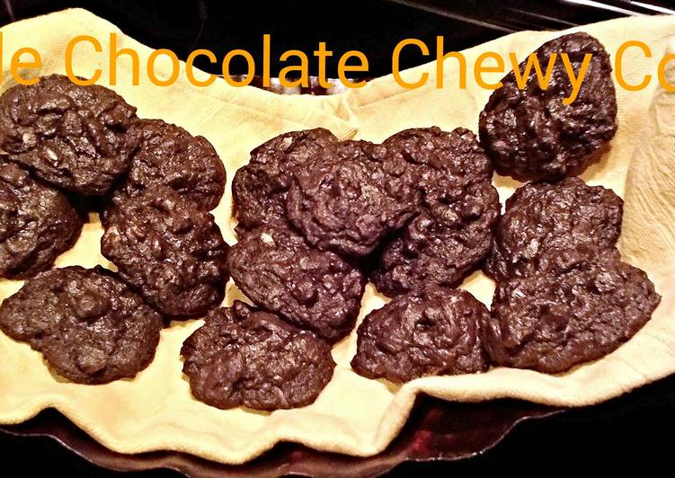 Steps to Prepare Quick Double Chocolate Chewy Cookies