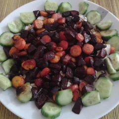 Roasted beet and carrot salad A picture of Roasted beet and carrot salad.