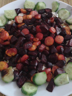 A picture of Roasted beet and carrot salad.