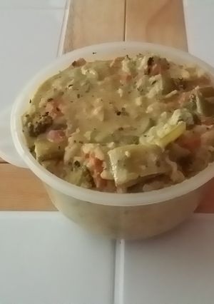 A picture of Cheesy Vegetable Soup (Lactose intollerant friendly).