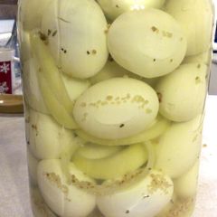 A picture of Pickled Eggs.