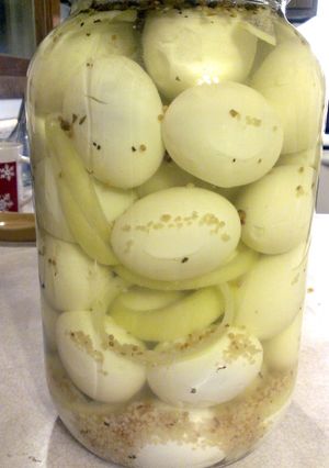 A picture of Pickled Eggs.