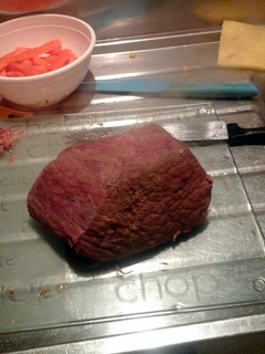 A picture of Slow cooked corned beef with creamy mash.