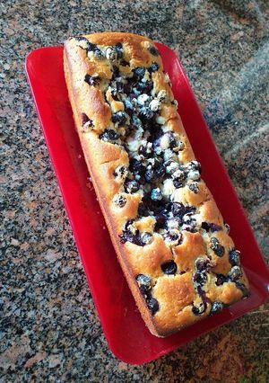 Una foto de Budín de limón y arándanos sin manteca