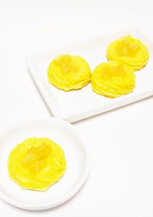 A picture of Small Apple and Sweetened Sweet Potato Tarts.