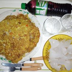 Fried indomie (soyayyar indomie da kwai) A picture of Fried indomie (soyayyar indomie da kwai).