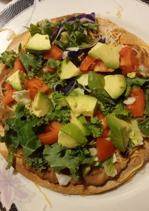 A picture of Whole wheat tostada.