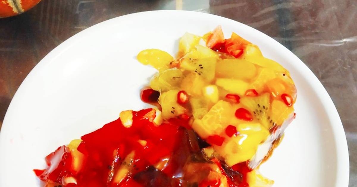 Fresh Fruits Jelly Cake Recipe by Kuldeep Kaur Cookpad