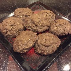A picture of Double Dark Chocolate Chip and Almond Coconut Oatmeal Cookies.