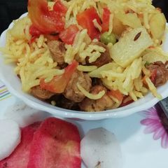 A picture of Peas Biryani.