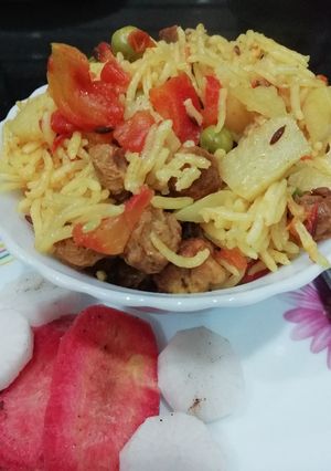 A picture of Peas Biryani.