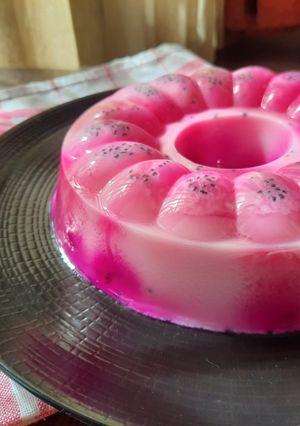Foto resep Puding Susu Buah Naga