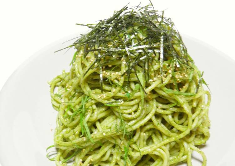 Steps to Prepare Speedy Chilled Spaghetti with Shiso Pesto
