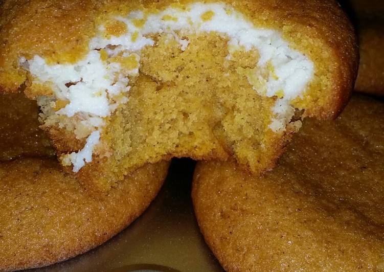 Steps to Make Homemade Cheesecake filled pumpkin muffins