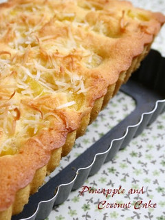 A picture of Tropical Cake with Pineapple & Coconut.