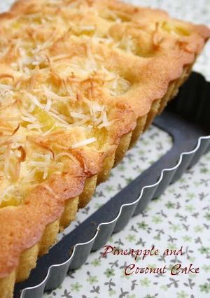 A picture of Tropical Cake with Pineapple & Coconut.