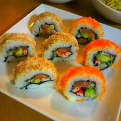A picture of Colorful California Rolls.
