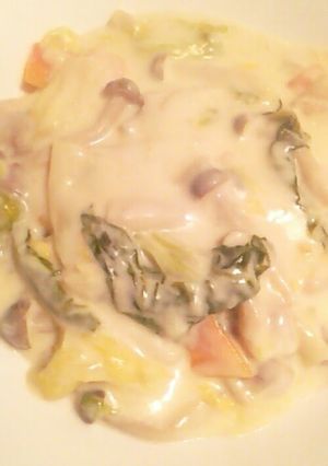 A picture of Cream-free Chinese Cabbage in Cream Sauce.
