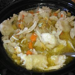 A picture of Chicken and dumplings.