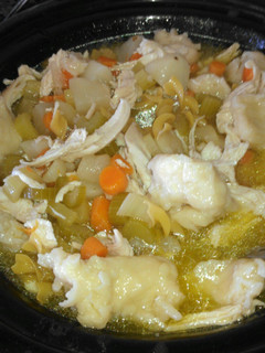 A picture of Chicken and dumplings.
