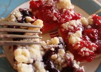 Easy Recipe Blueberry and cherry squares Yummy