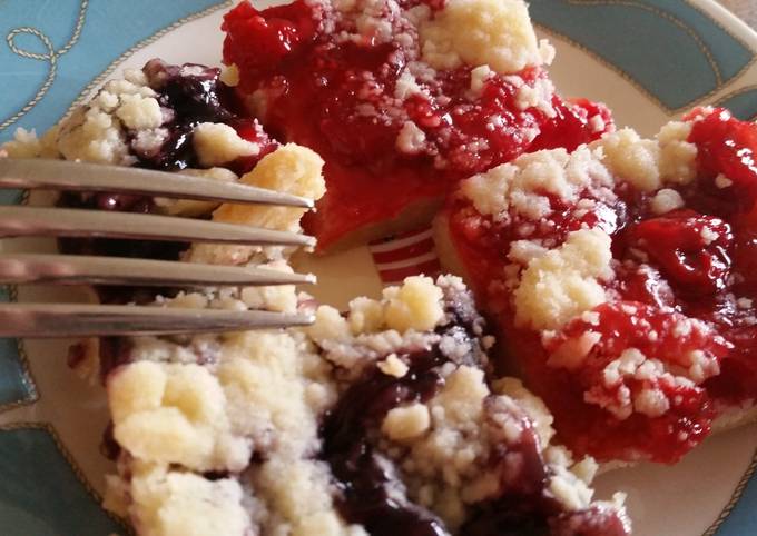 Recipe of Super Quick Homemade Blueberry and cherry squares