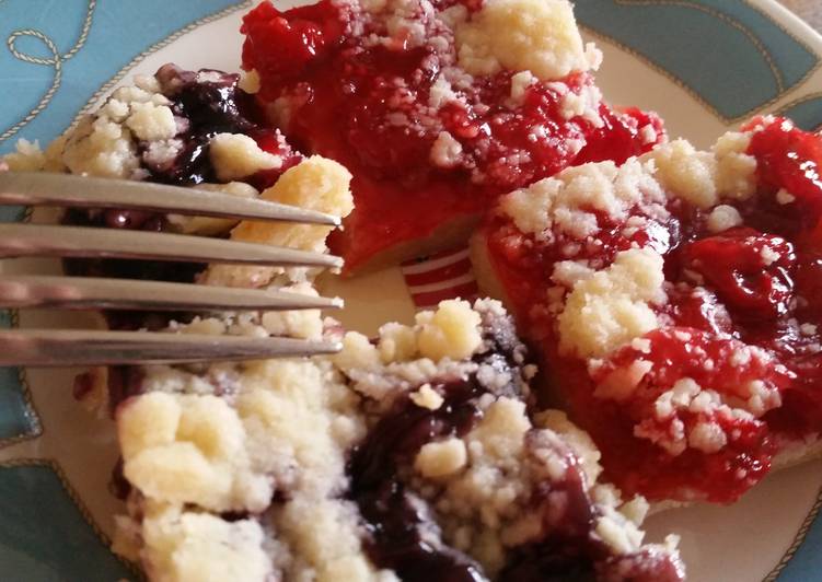 Easiest Way to Make Super Quick Homemade Blueberry and cherry squares