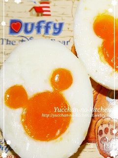 A picture of Mickey Mouse Shaped Boiled Egg.