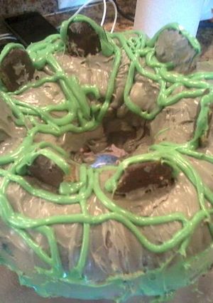 A picture of Graveyard Cake.