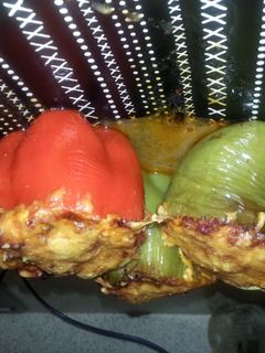 A picture of stuffed bell peppers.
