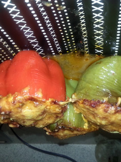 A picture of stuffed bell peppers.