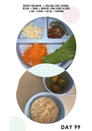 Foto resep Menu MPASI Day 99 - Nasi Tim Bakso Daging Udang
