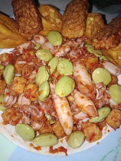 Foto resep Sambal cumi asin pete