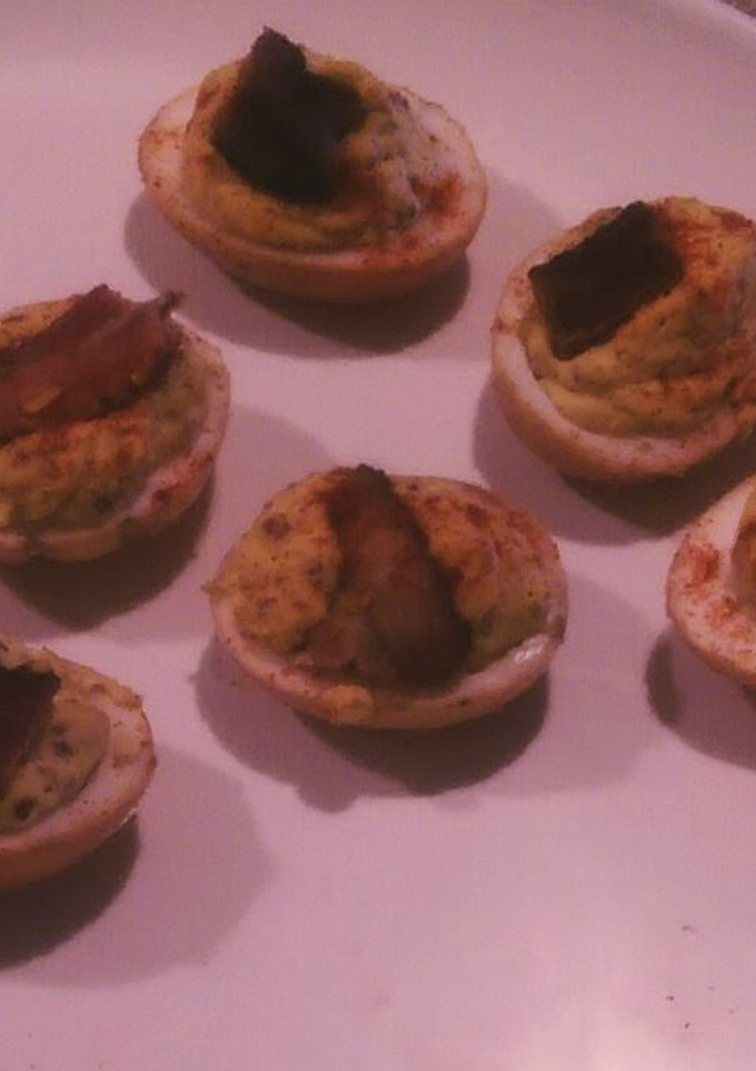 A picture of Smoked Deviled Eggs.