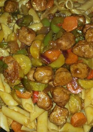 صورة لوصفة معكرونة بصلصة الكودو