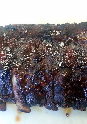 A picture of Bourbon Braised Baby Back Ribs.