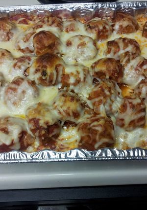A picture of meat ball sub casserole.