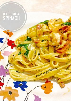 Foto resep Fettucciene spinach (Fettucciene bayam)
