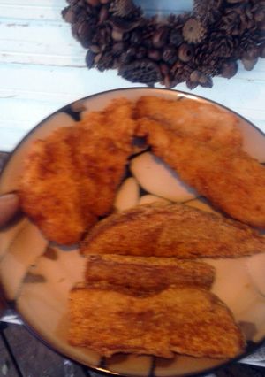 A picture of Brad's cheese fried fish.