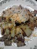 Steak Skillet over Baked Potato