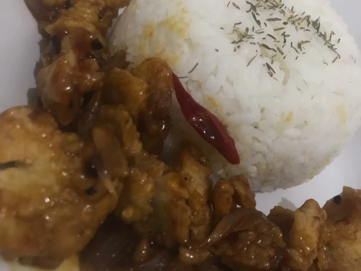 Langkah Gampang Membikin Resep  Nasi ikan dory crispy bumbu manis yang Enak, Menggugah Selera