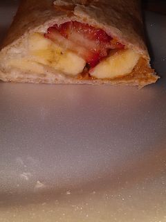 A picture of Nikki's Fruit burrito.