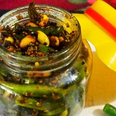 A picture of Chilli pickle in different types and taste.