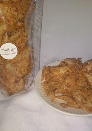 Foto resep Keripik Pangsit Pedas Daun Jeruk