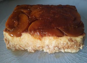 Foto principal de Flan de melocotones con queso batido ligero