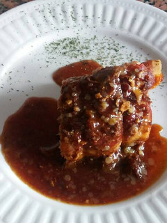 Una foto de Lomo relleno al oporto