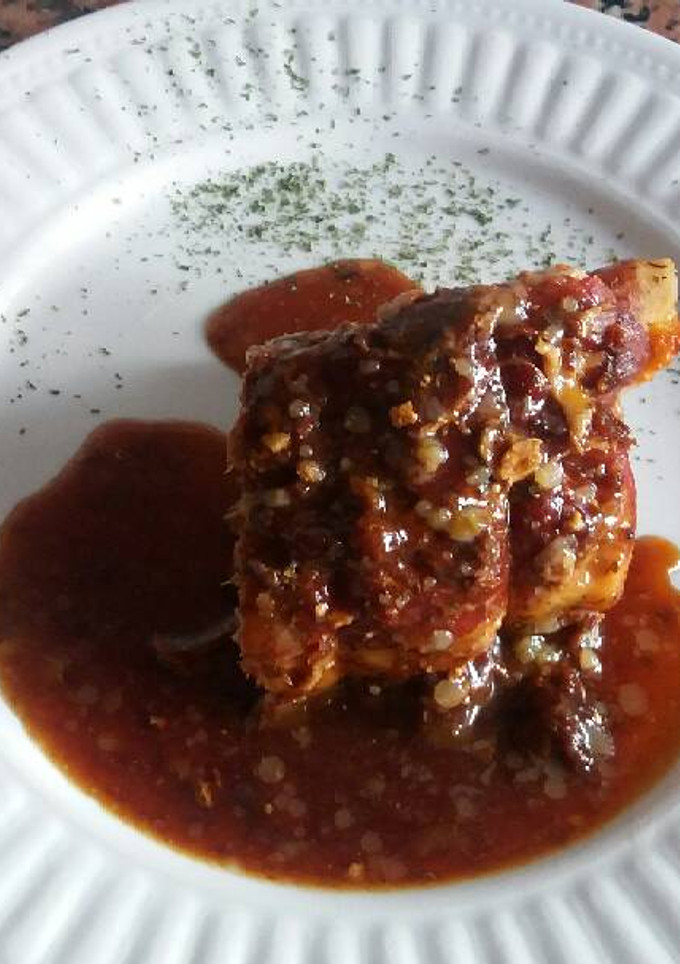 Una foto de Lomo relleno al oporto